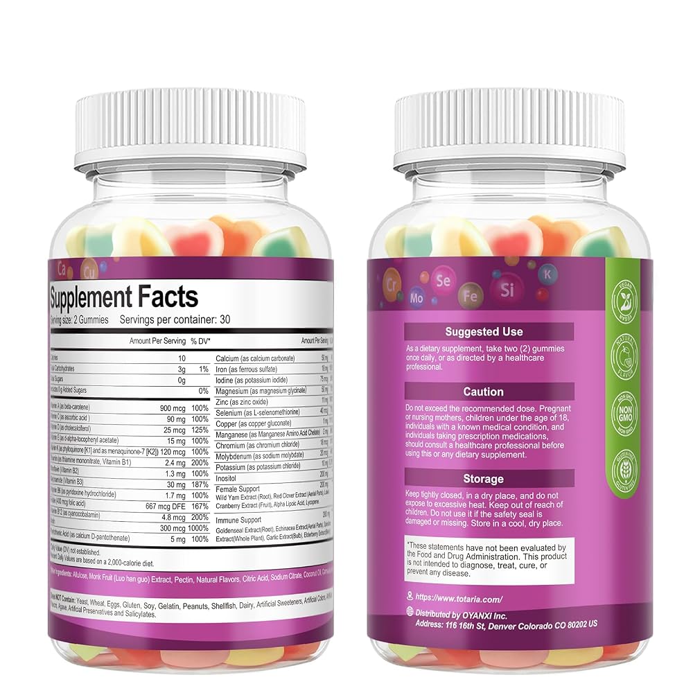 Totaria Sugar Free Women's Multivitamin Gummies with Iron - 60 Count - image 9
