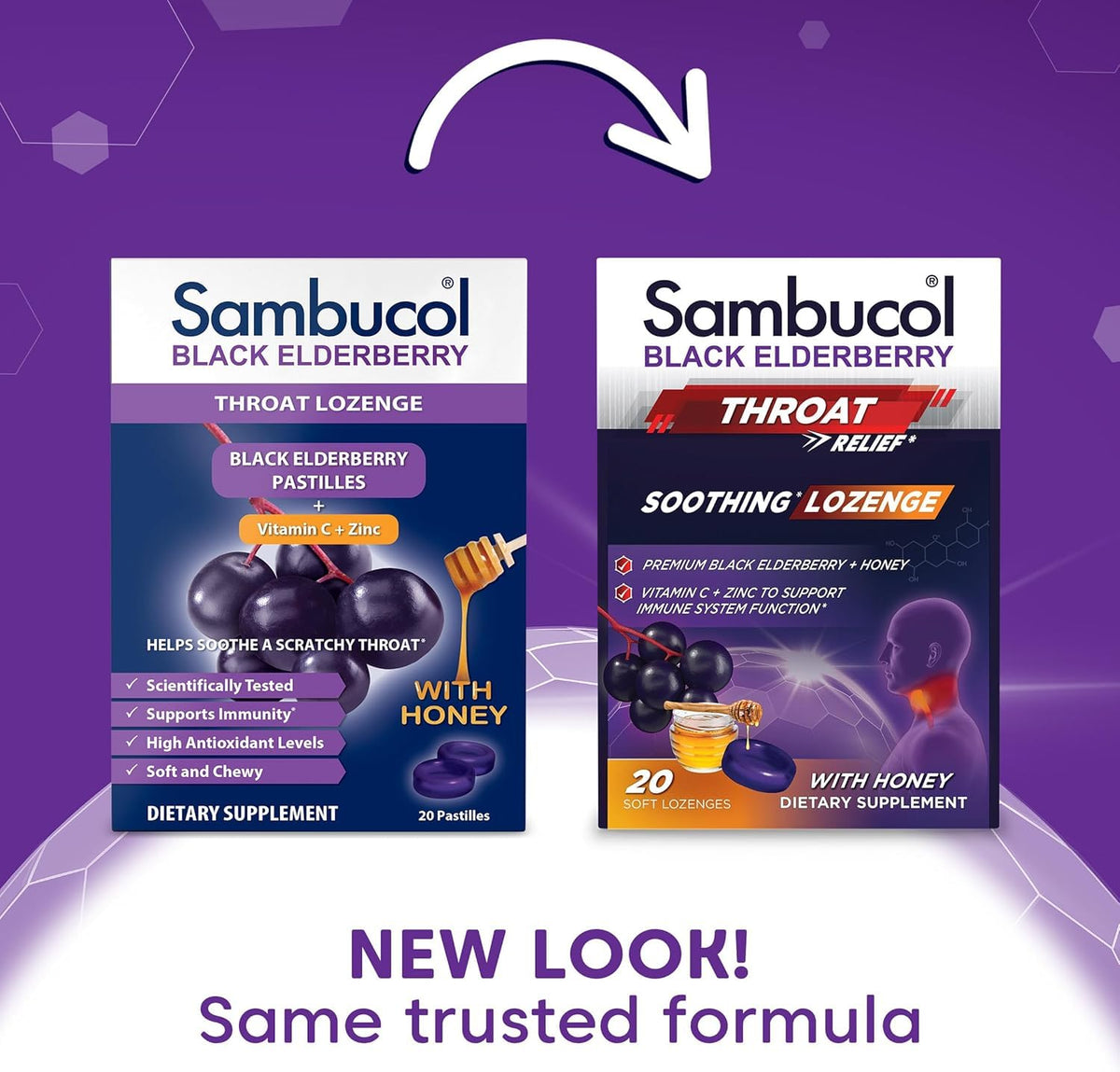 Sambucol Black Elderberry Pastilles with Honey & Zinc - 80 Count - image 2