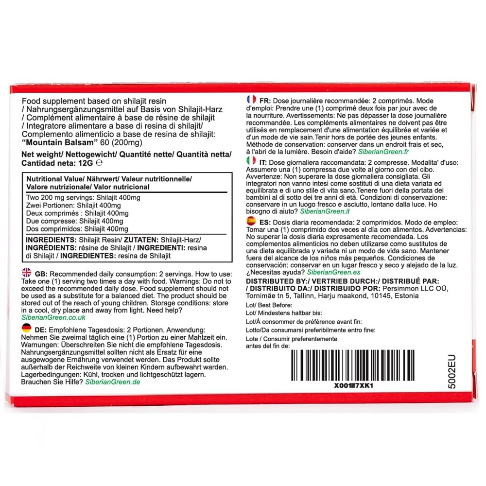 Siberian Green Altai Shilajit Tablets Mountain Balsam