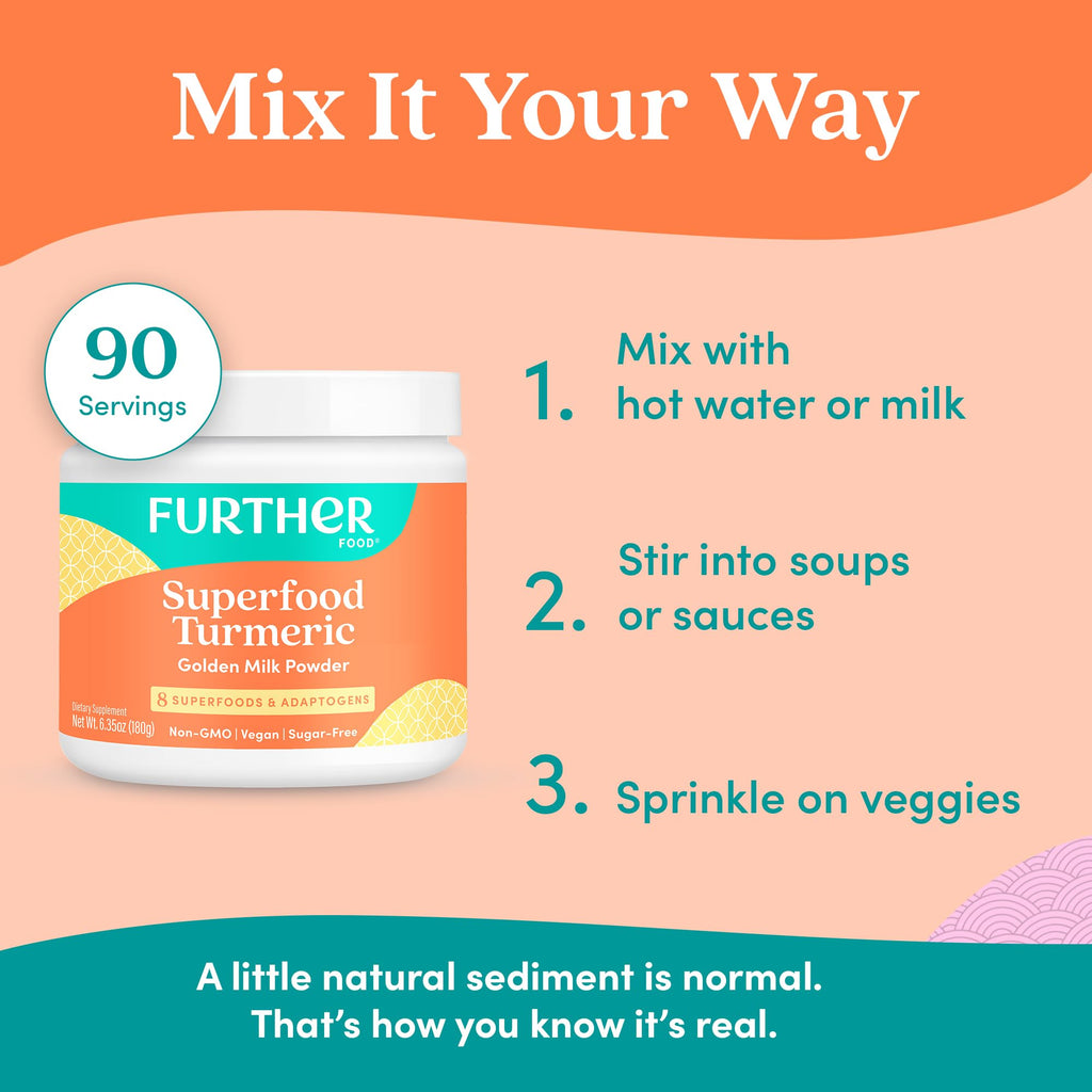 Further Food Best Turmeric Golden Milk Organic Turmeric Powder