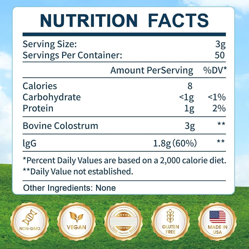 KEDISOM Grass-Fed Bovine Colostrum Powder for Gut Health - 50 Servings - image 2