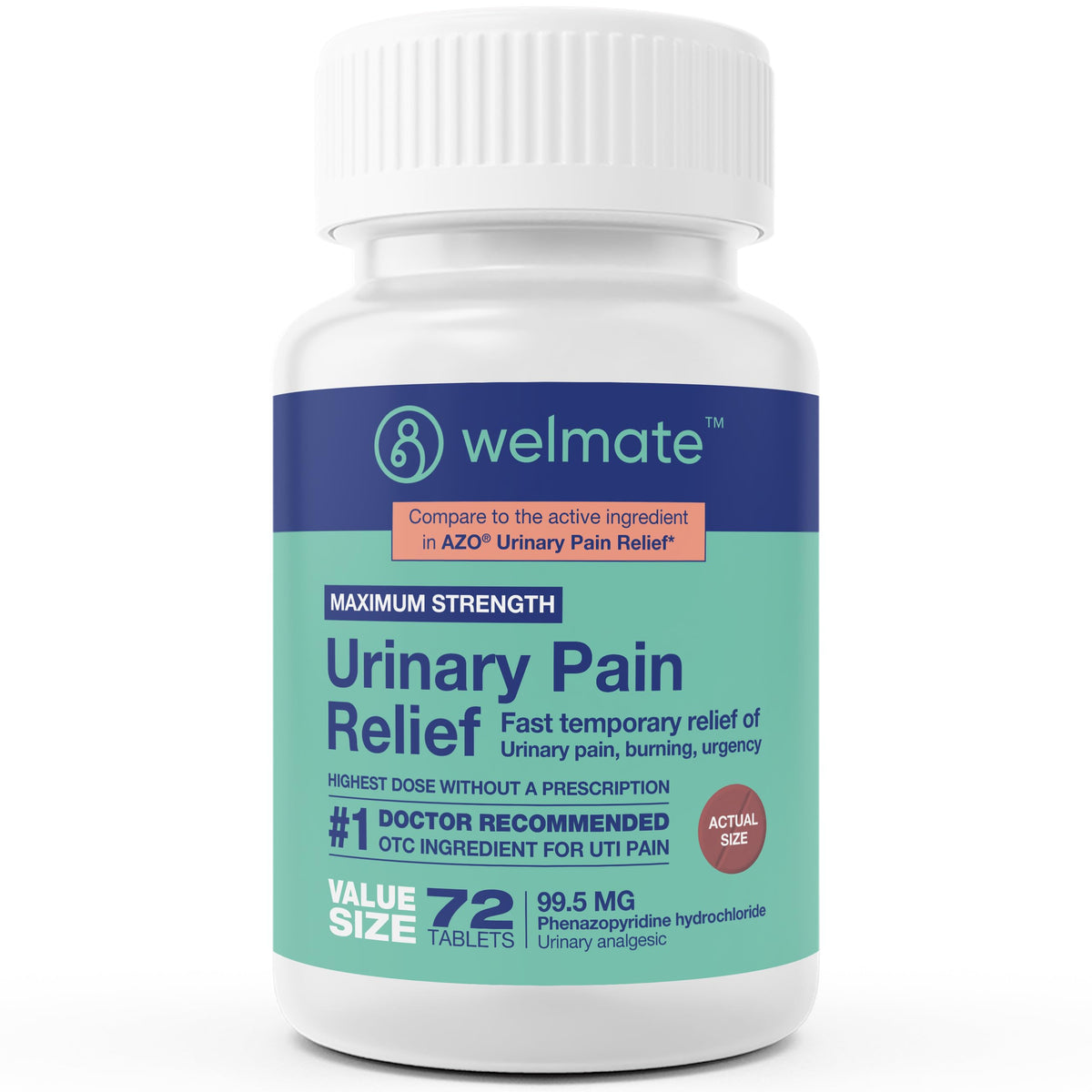 WELMATE Maximum Strength Urinary Pain Relief UTI Medicine for Women