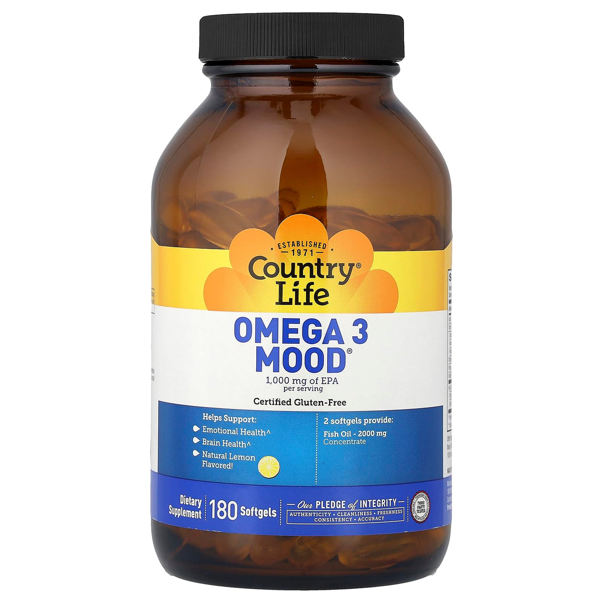 Country Life Omega 3 Mood - 180 Softgels - image 3