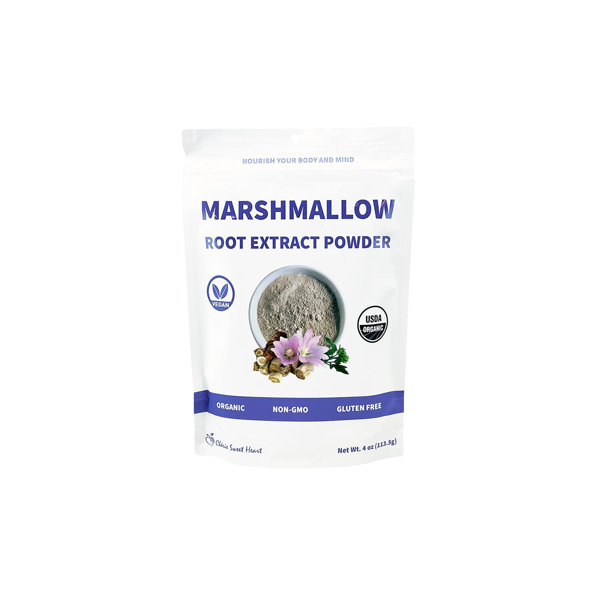 Chérie Sweet Heart Marshmallow Root Powder Organic - 4 Ounces