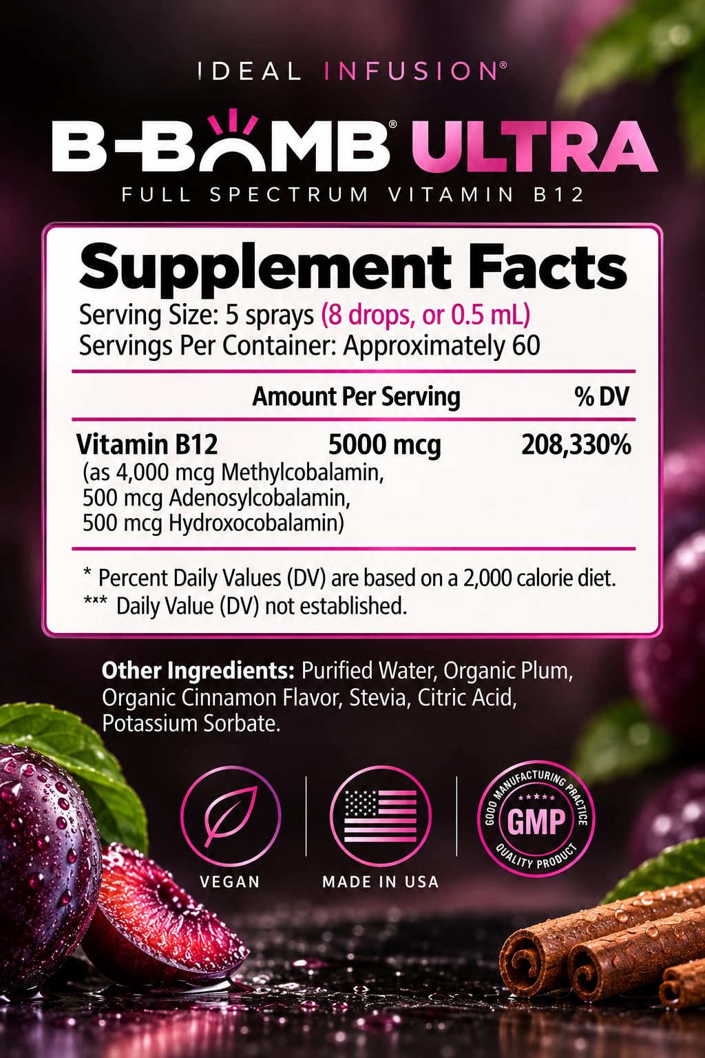 Ideal Infusion B-Bomb Triple Vitamin B12 5000mcg Liquid - 1 Fl Oz - image 2