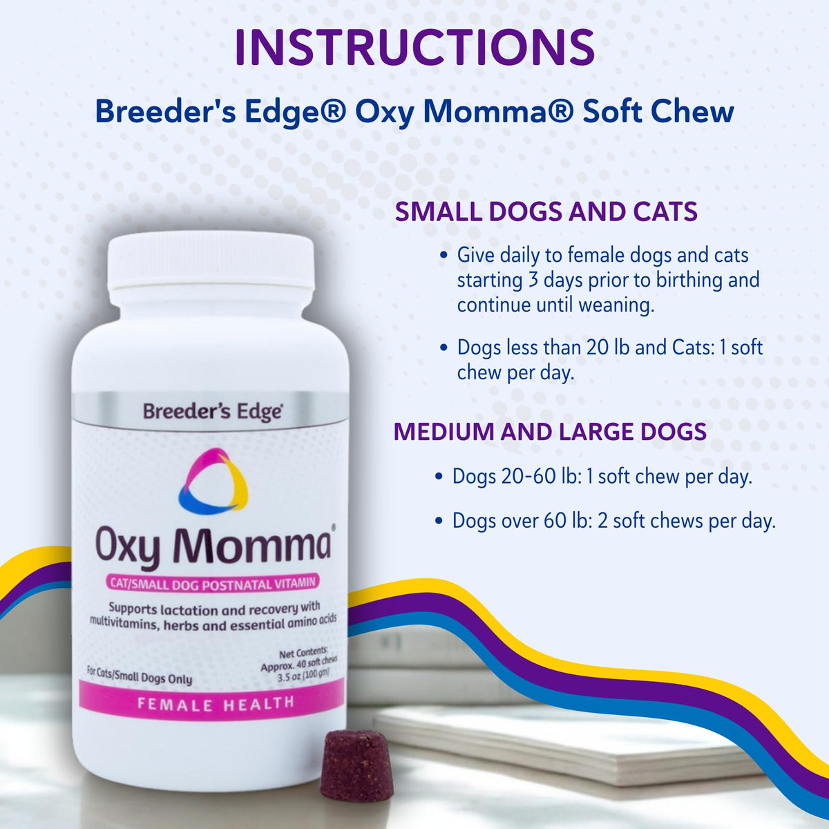 Breeder's Edge Oxy Momma Postnatal Soft Chews for Dogs & Cats - 40ct - image 7