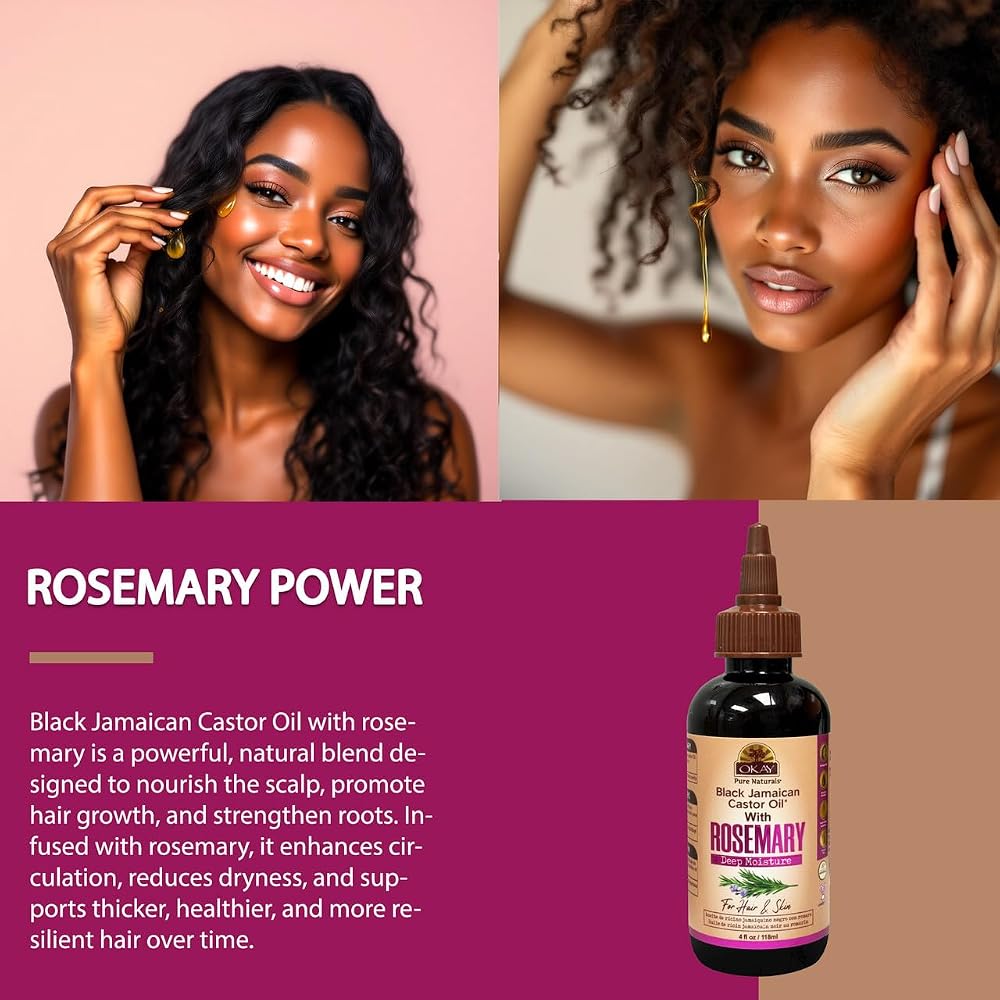 OKAY Pure Naturals Black Jamaican Castor Oil with Rosemary - 4 oz - image 4