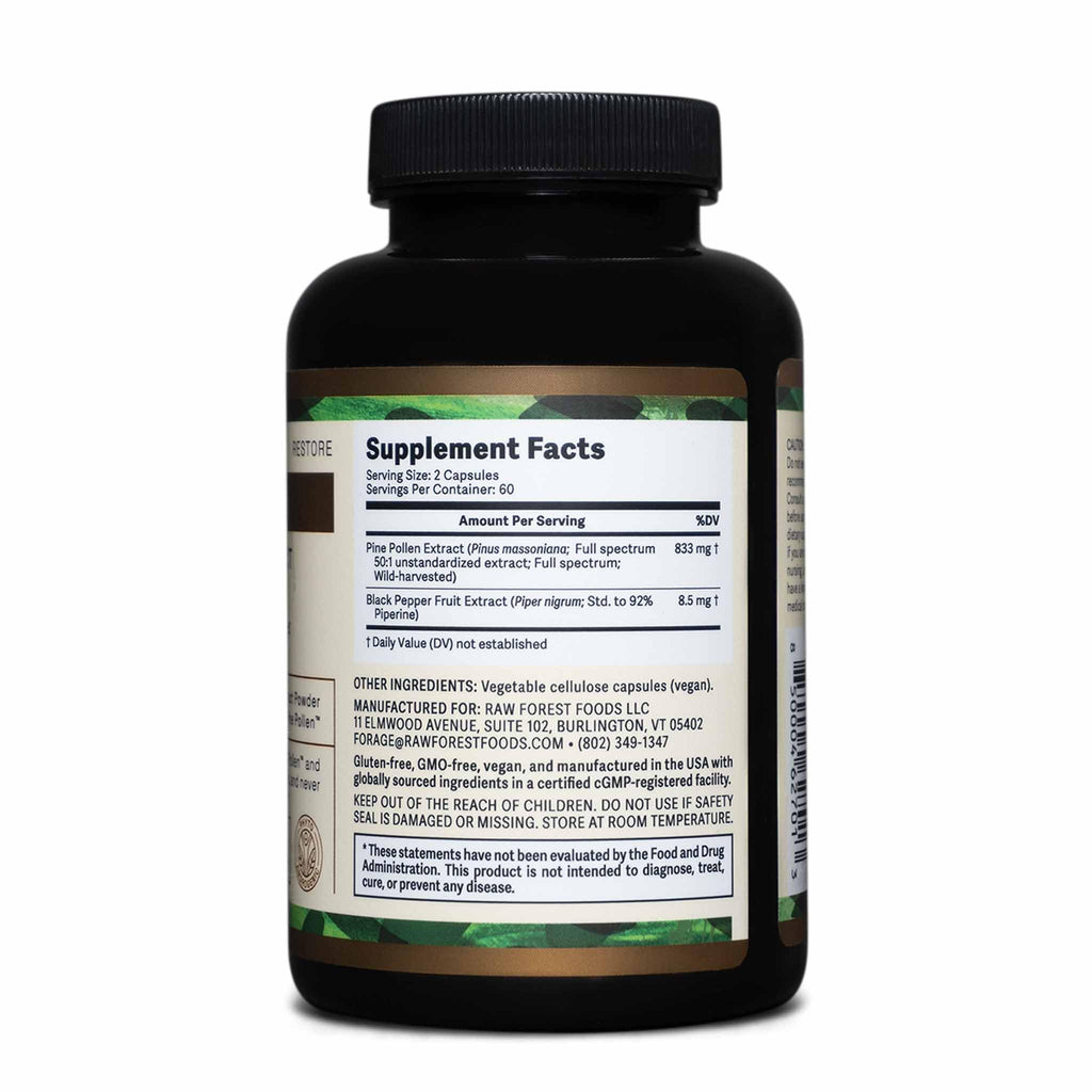RAW Forest Foods Pine Pollen Extract 50:1 - 120 Capsules - image 9