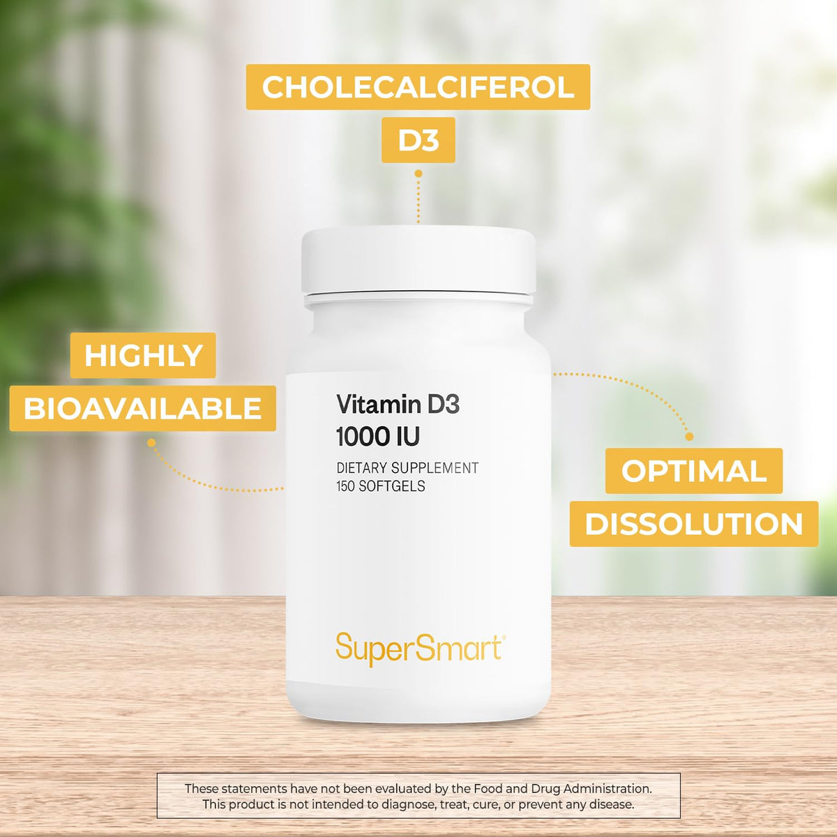 Supersmart Vitamin D3 1000 IU - 150 Softgels - image 3