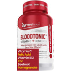 Herbtonics Iron Supplement for Women & Men, Blood Building Support - 30 Capsules