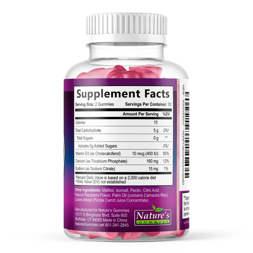 Nature's Nutrition Calcium Gummies - Sugar Free Calcium Gummy