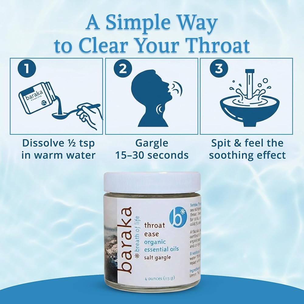 Baraka Throat Ease Sea Salt Gargle with Essential Oils - 4 oz - image 6