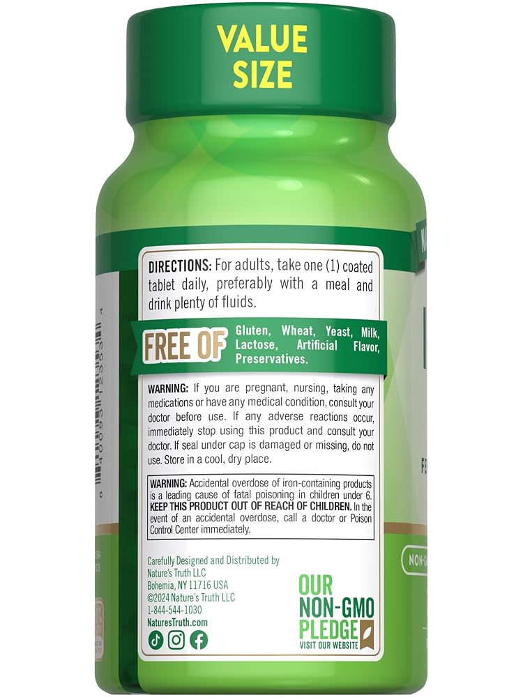 Nature's Truth Iron 65mg Tablets - 240 Count - image 7