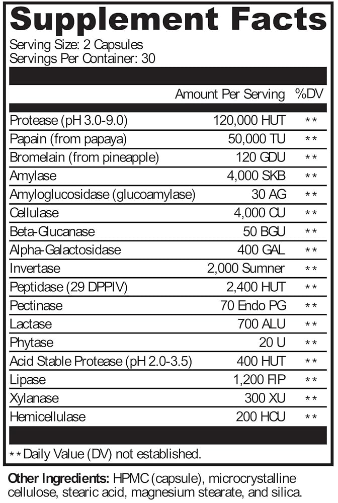 Protocols for Health Digest-Zyme Digestive Enzyme - 60 Vegetarian Capsules - image 2
