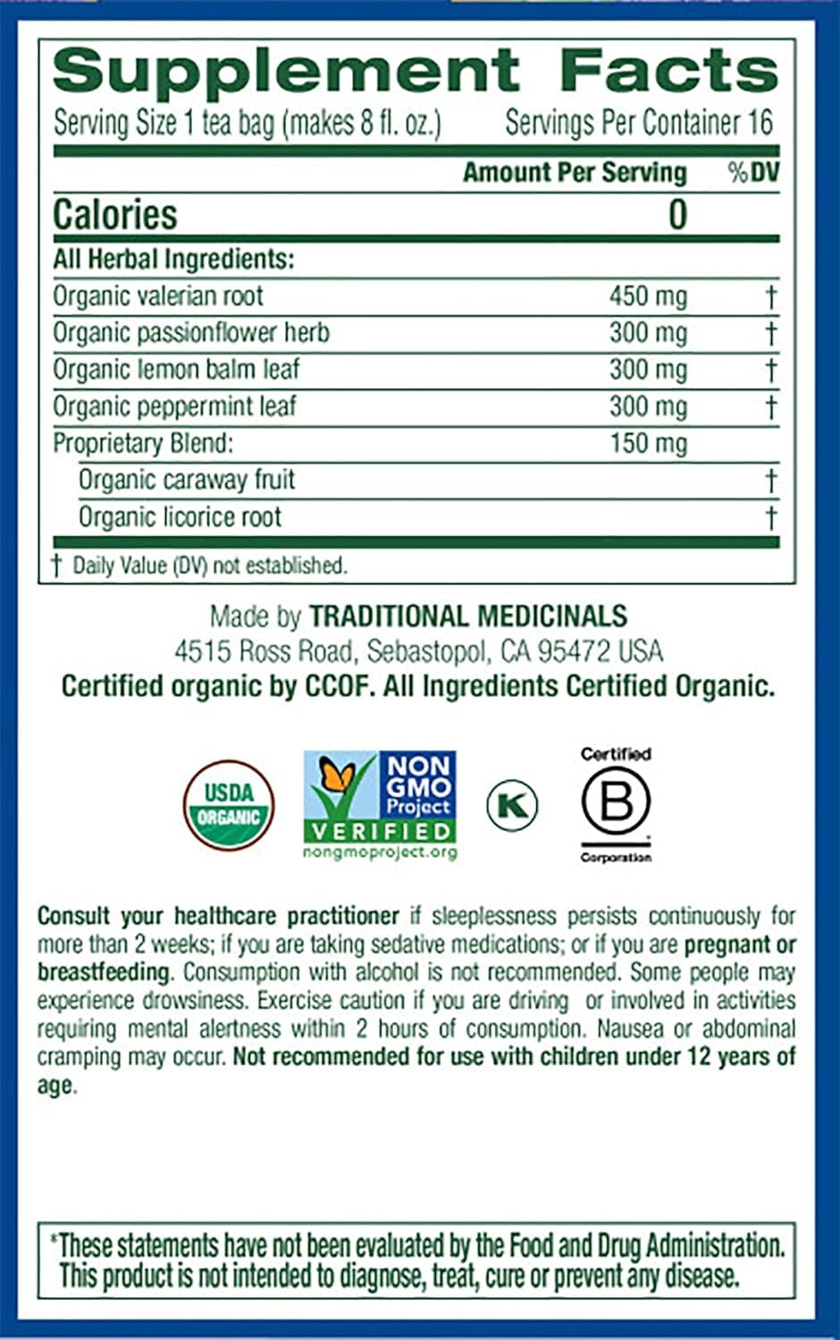 Traditional Medicinals Nighty Night Valerian Tea - 16 Teabags - image 4