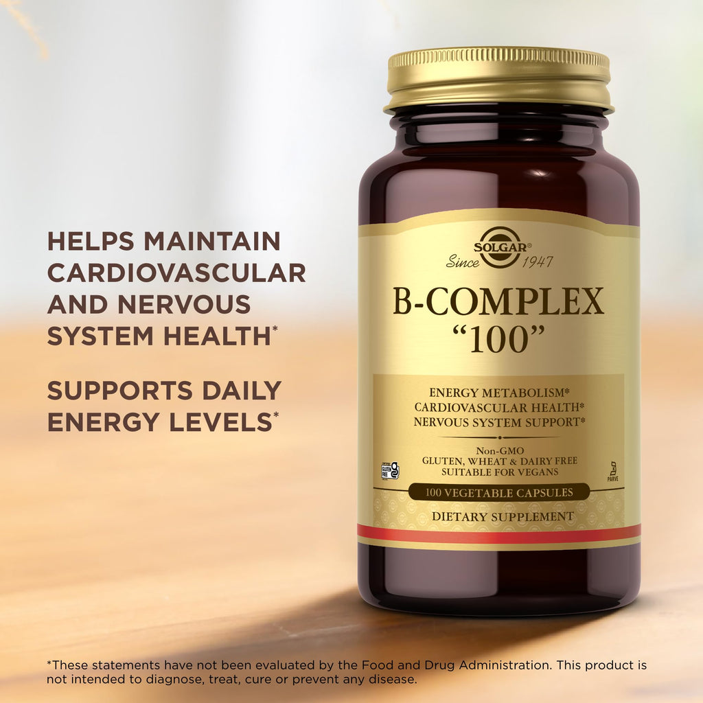Solgar B-Complex 100 Energy Metabolism Support - 200 Vegetable Capsules - image 5