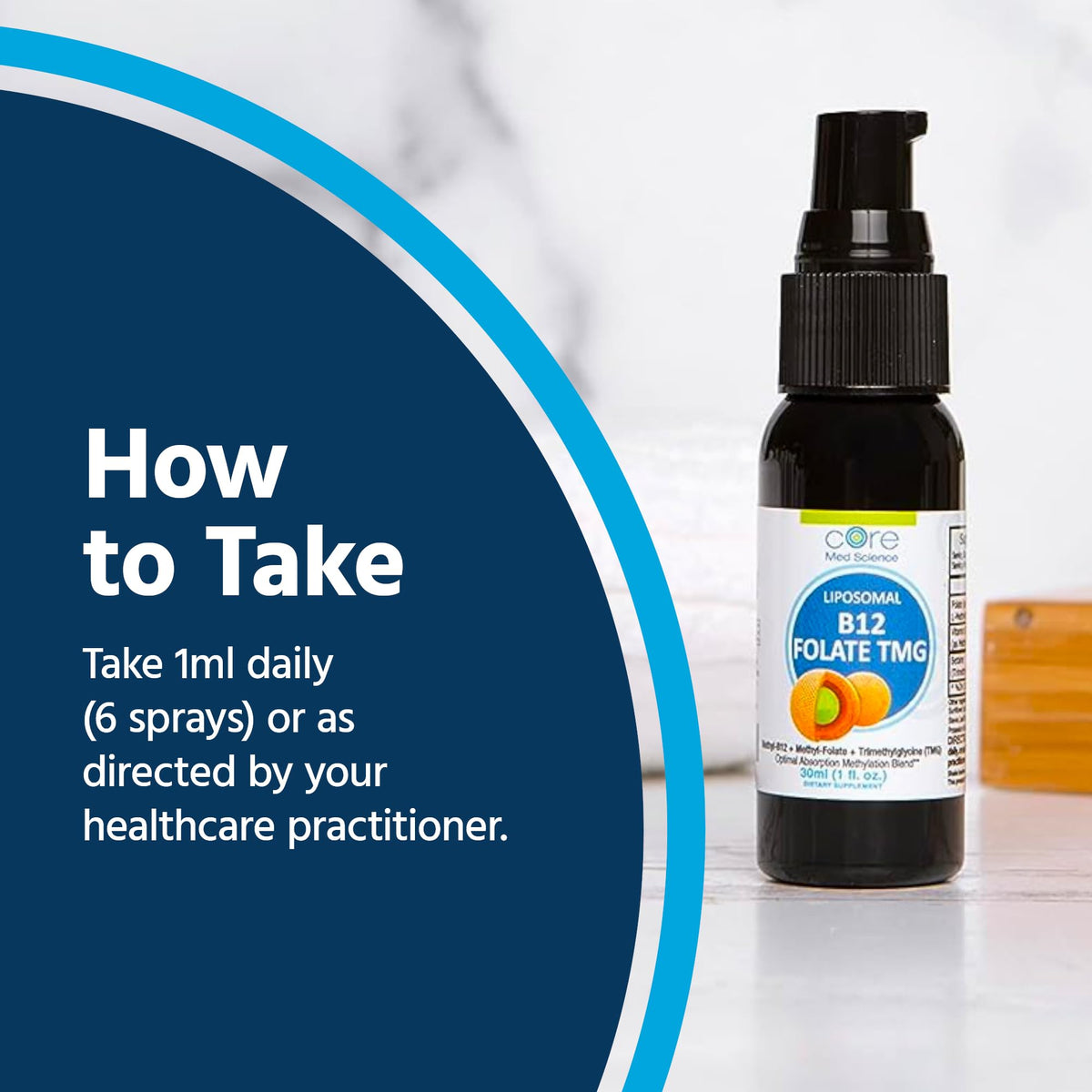 Core Med Science Liposomal B12 Folate TMG Liquid Spray - 1 Fl Oz - image 5