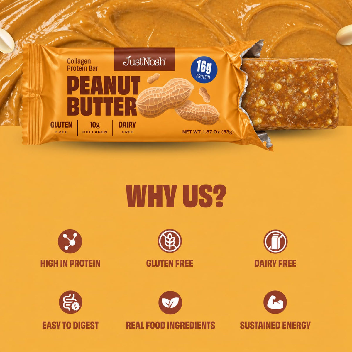 JustNosh Collagen Protein Bars