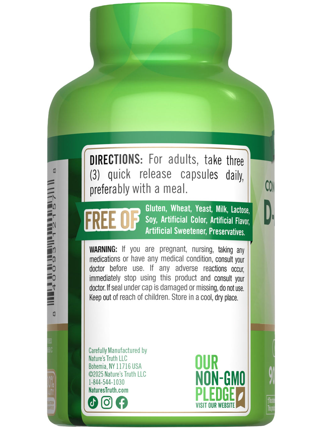 Nature's Truth D-Mannose Pills 2100mg - 90 Capsules - image 7