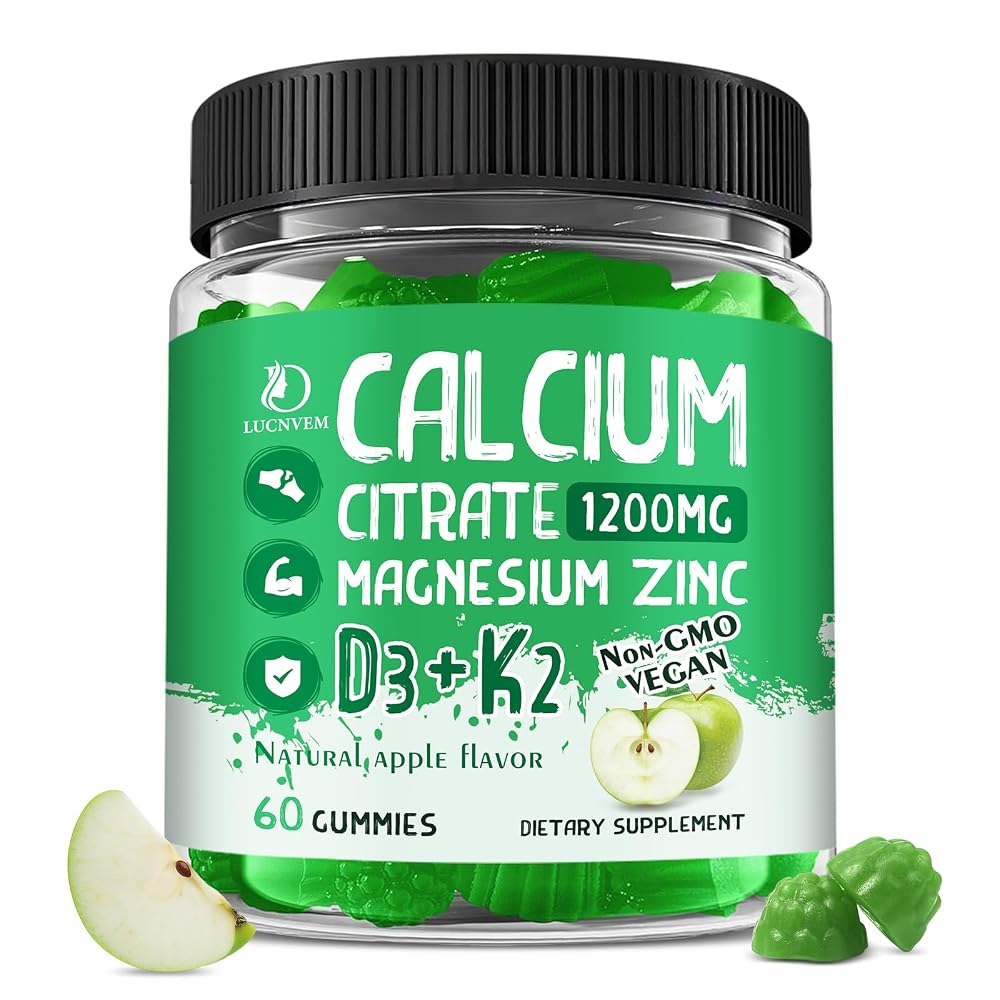 LUCNVEM Calcium Citrate 1200mg with Vitamin D3 Supplements Gummies