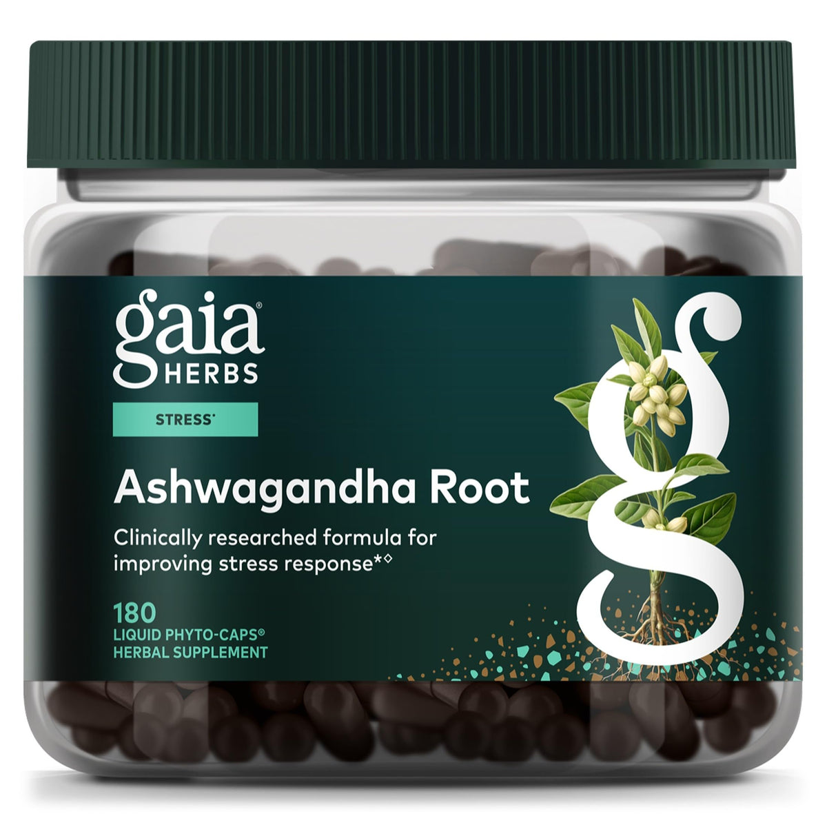 Gaia Herbs Ashwagandha Root 350 mg Stress Support - 180 Capsules