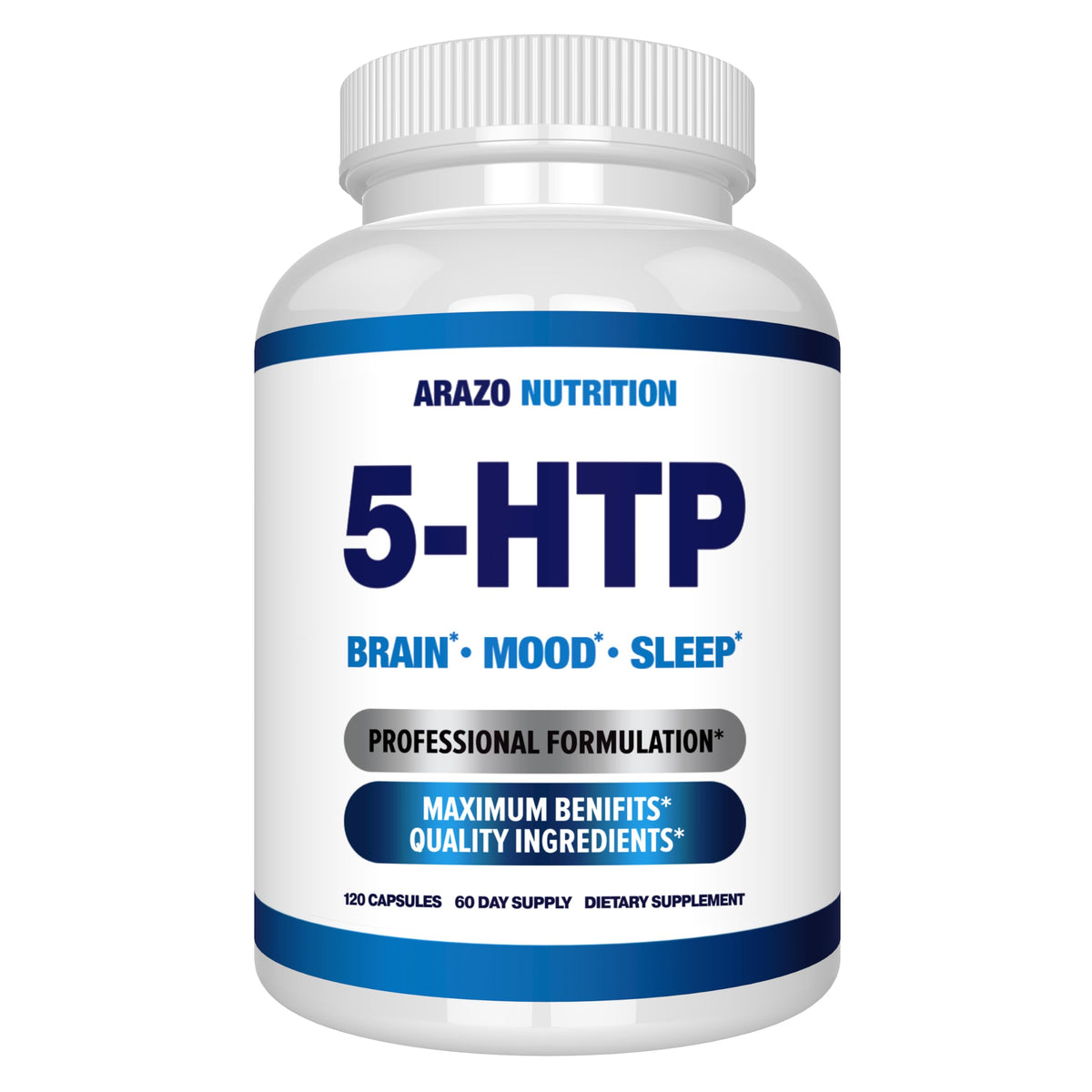 Arazo Nutrition 5-HTP 200 mg Plus Calcium for Mood & Sleep - 120 Capsules