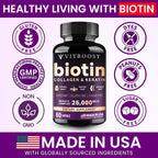 VITBOOST Biotin with Hyaluronic Acid, Collagen and Keratin