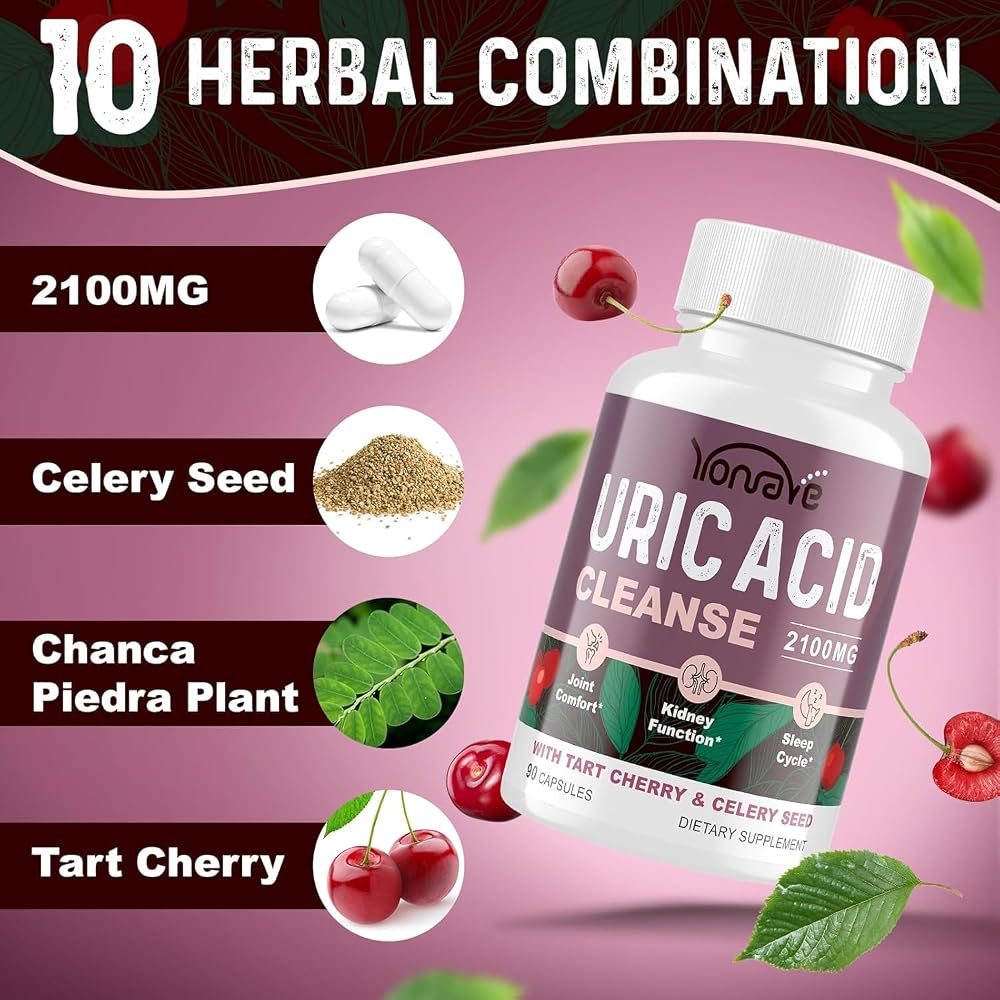 Yonrave Uric Acid Cleanse & Detox with Tart Cherry