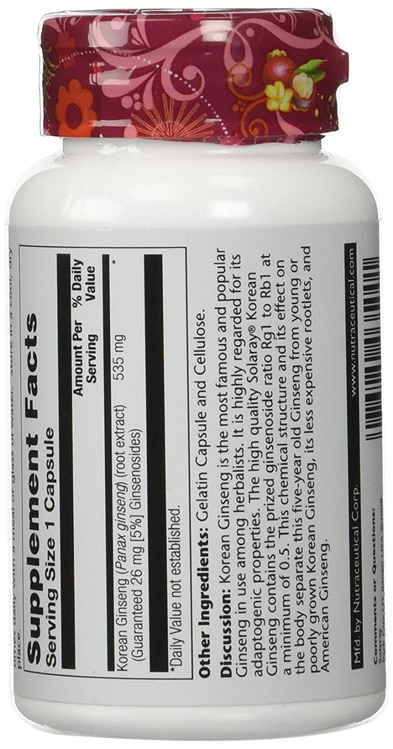 Solaray Korean Ginseng Root 500mg - 60 Capsules - image 3