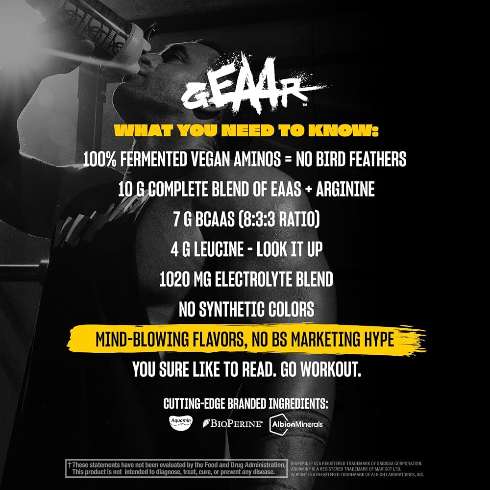 Mutant GEAAR, 10g EAAs + Arginine, Electrolytes, Vegan, 30 Servings