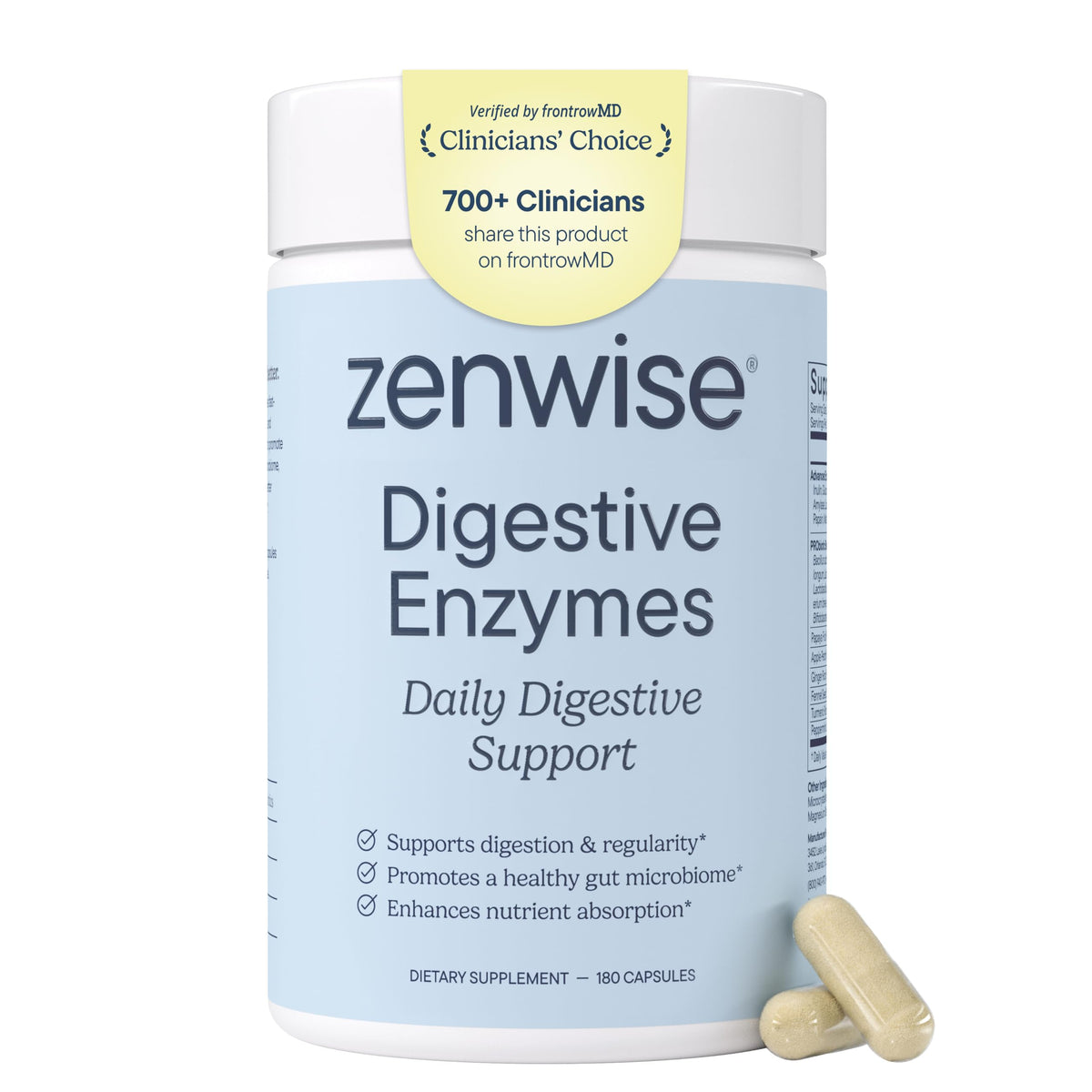 Zenwise Health Digestive Enzymes & Probiotics for Gut Health - 180 Capsules