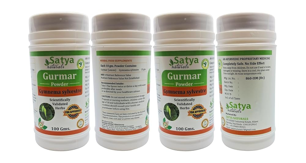 Satya Naturals Gudmar Gymnema Sylvestre Powder - 4 Packs of 100g - image 2