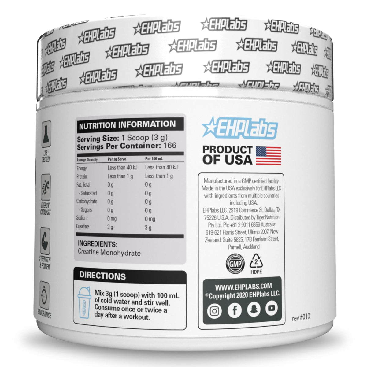 EHP Labs CREA-8 Creatine Monohydrate Powder - 100 Servings - image 9