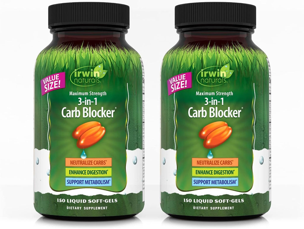 Irwin Naturals 3-in-1 Carb Blocker Maximum Strength - 300 Softgels
