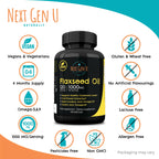 NGU Next Gen U Flaxseed Oil Omega 3, 6, 9 - 120 Softgels - image 2