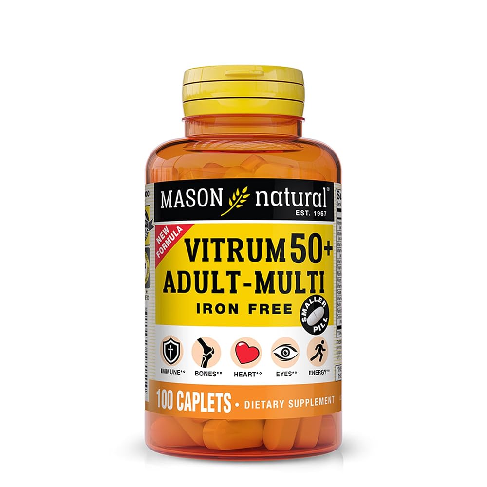 Mason Natural Vitrum 50+ Adult Multivitamin, Iron Free - 100 Tablets