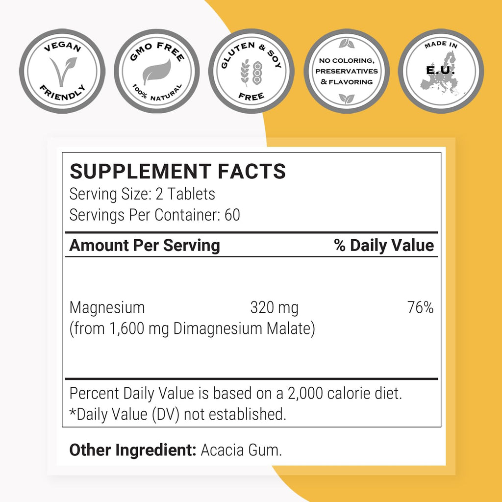 Supersmart Magnesium Malate 2400mg - 120 Tablets - image 4