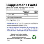 Best Naturals Lysine Powder, 1 Pound - 100% Pure