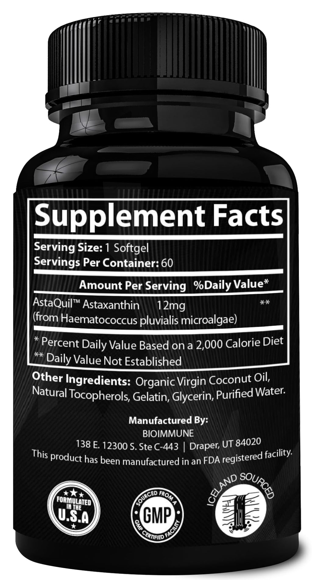 BioImmune Triple Strength AstaQuil™ Astaxanthin 12mg Enhanced