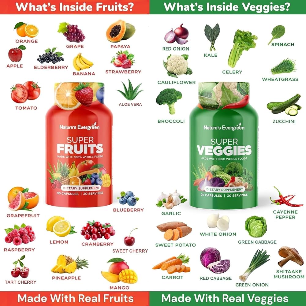 Nature's Evergreen Fruits and Veggies Supplement - Nature Fruits