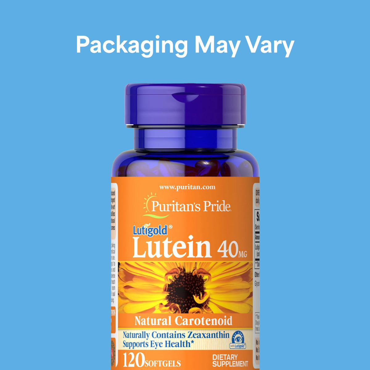 Puritan's Pride Lutein 40 mg with Zeaxanthin Eye Health Support - 120 Softgels - image 2