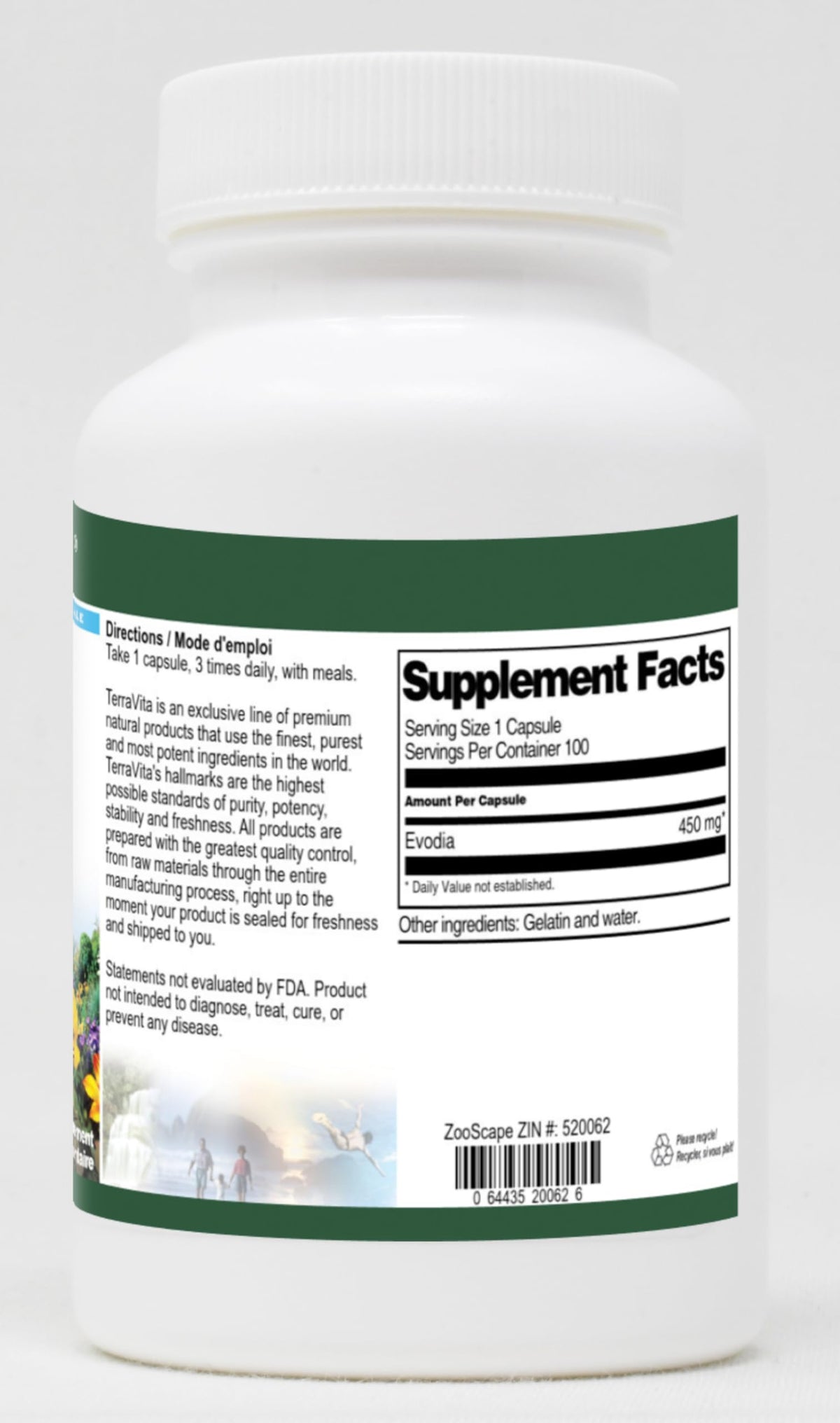Terravita Evodia 450 mg - 100 Capsules - image 2