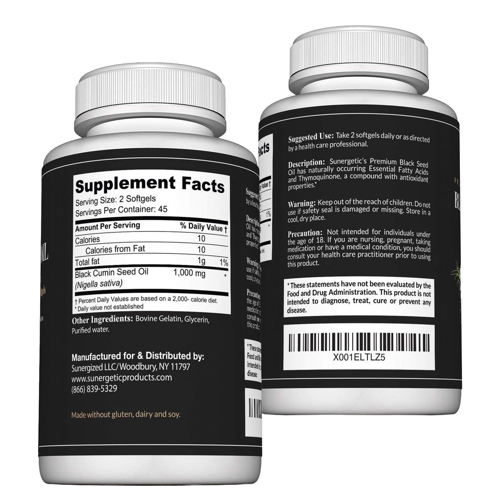 Sunergetic Black Cumin Seed Oil 1000mg - 90 Softgels - image 7