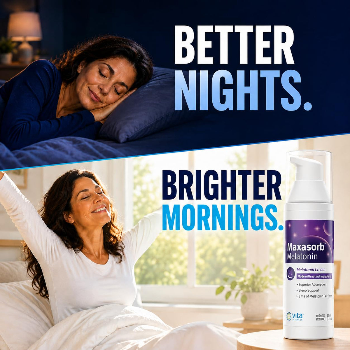 Vita Sciences Maxasorb Melatonin Cream 3 mg for Sleep - 1.7 Oz - image 2
