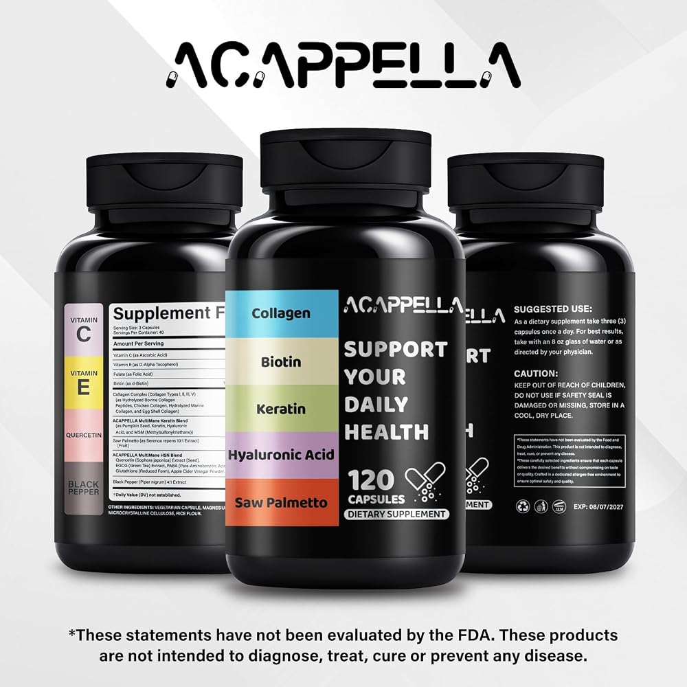 ACAPPELLA Collagen Pills with Biotin & Keratin - 120 Capsules - image 6