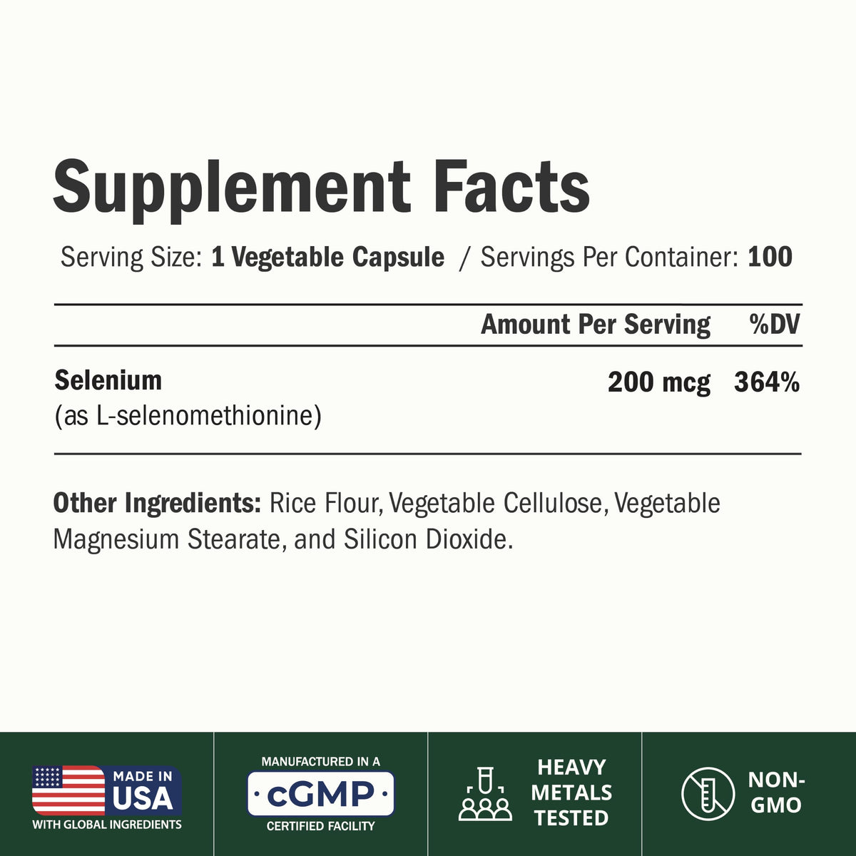 Vimerson Health Selenium 200mcg Capsules for Thyroid Support - 100 Capsules - image 2