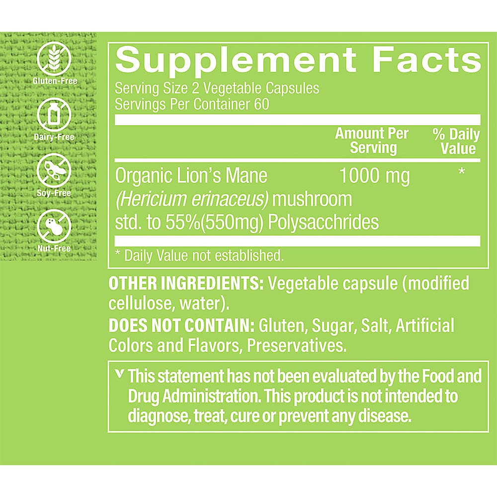 The Vitamin Shoppe Lion's Mane Nootropic Mushroom Formula - image 3