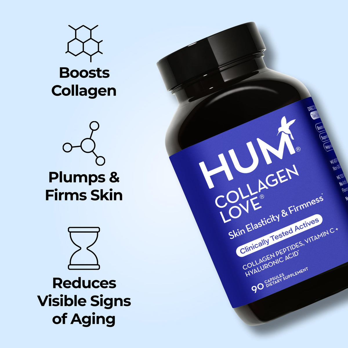 HUM Collagen Love Collagen Peptides Firm Skin Support - 90 Capsules - image 3