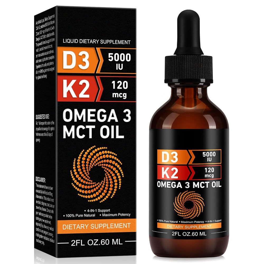 Daiasns Vitamin D3 5000 IU & K2 MK-7 Liquid Drops - 60ml