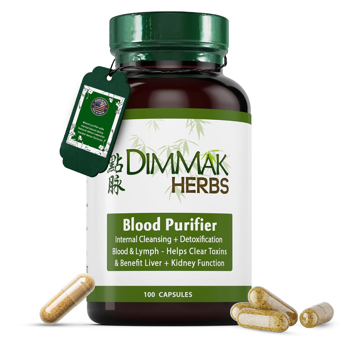 Dimmak Herbs Blood Purifier & Lymphatic Cleanse - 100 Capsules
